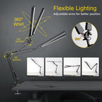 Double Head LED Desk Lamp with Clamp