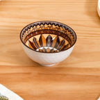 Hand-Painted Style Ceramic Bowl Set of 4 – Moroccan Inspired Decorative Serving & Snack Bowls