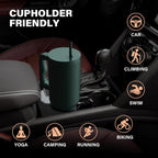Green Premium Insulated Tumbler with Handle & Straw
