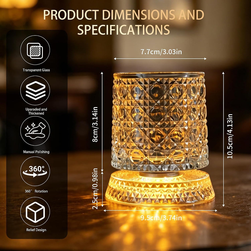 Crystal Diamond LED Table Lamp – Elegant Warm Glow Decorative Light