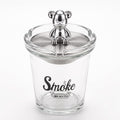 Glass Smoke Ashtray with Decorative Bear Lid – Premium Tabletop Ashtray