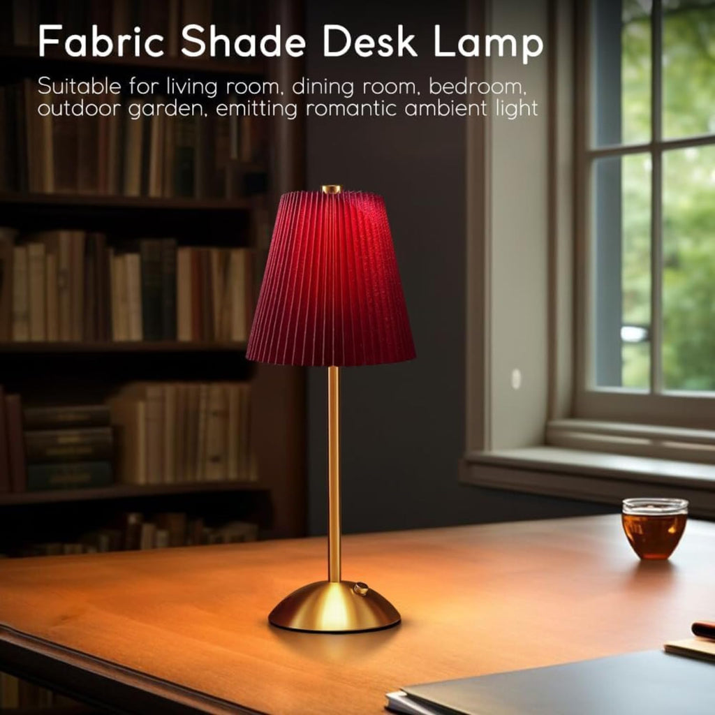 Elegant Pleated Table Lamp with Warm Ambient Light