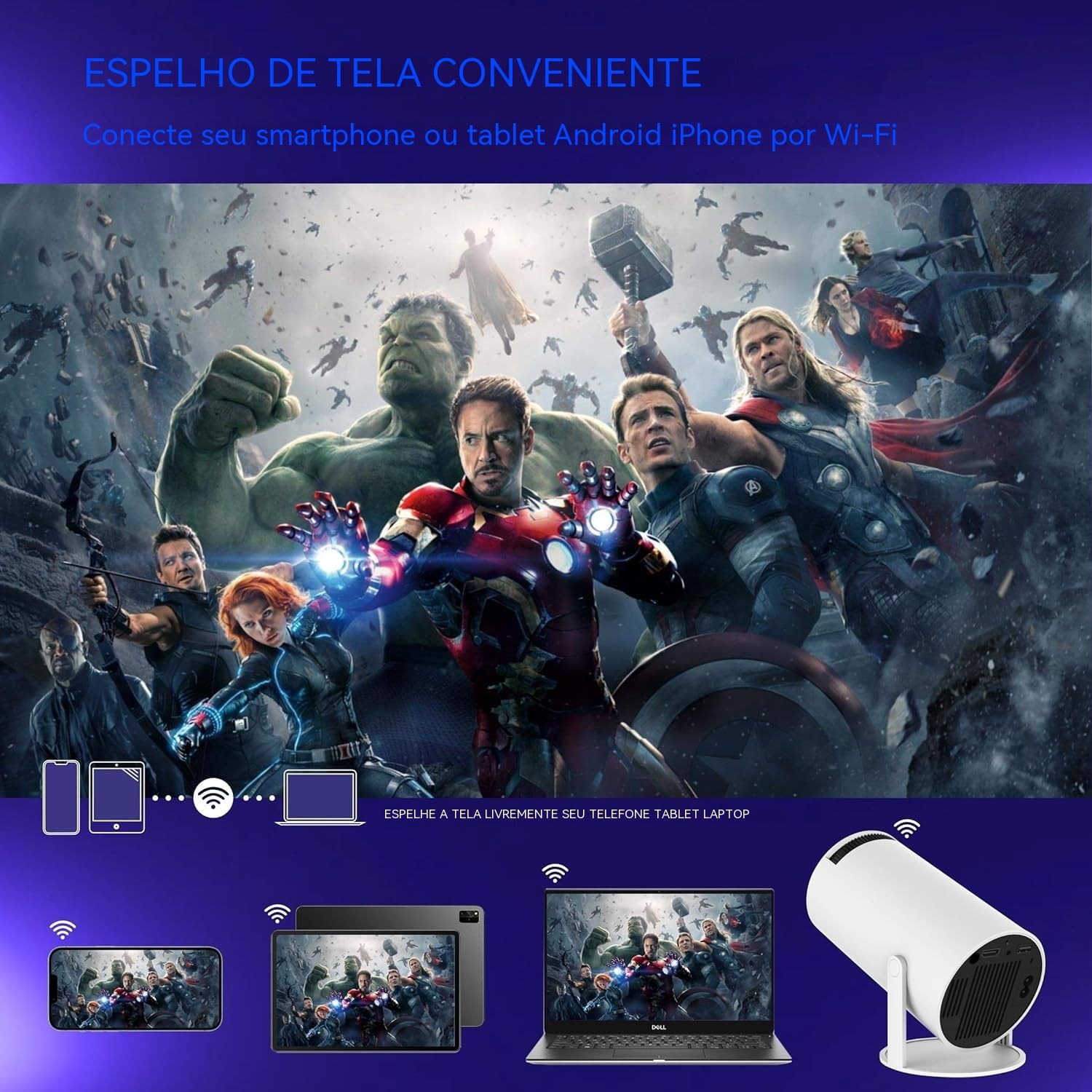 Mini Projector for Home, Portable LED Video Projector