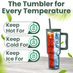 Green Premium Insulated Tumbler with Handle & Straw
