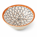 Blue & White Ceramic Bowl Set of Floral Pattern Serving & Snack Bowls