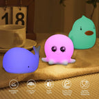 Set-6 Cute Animal Mini LED Silicone Night Lamp Set