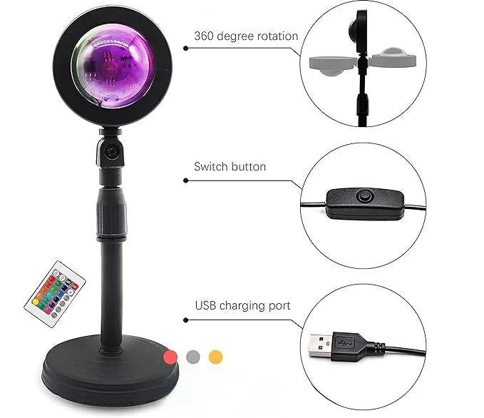 Sunset Lamp by Zuzacco™ with 16 Colors in 1, with Remote (PREMIUM QUALITY)