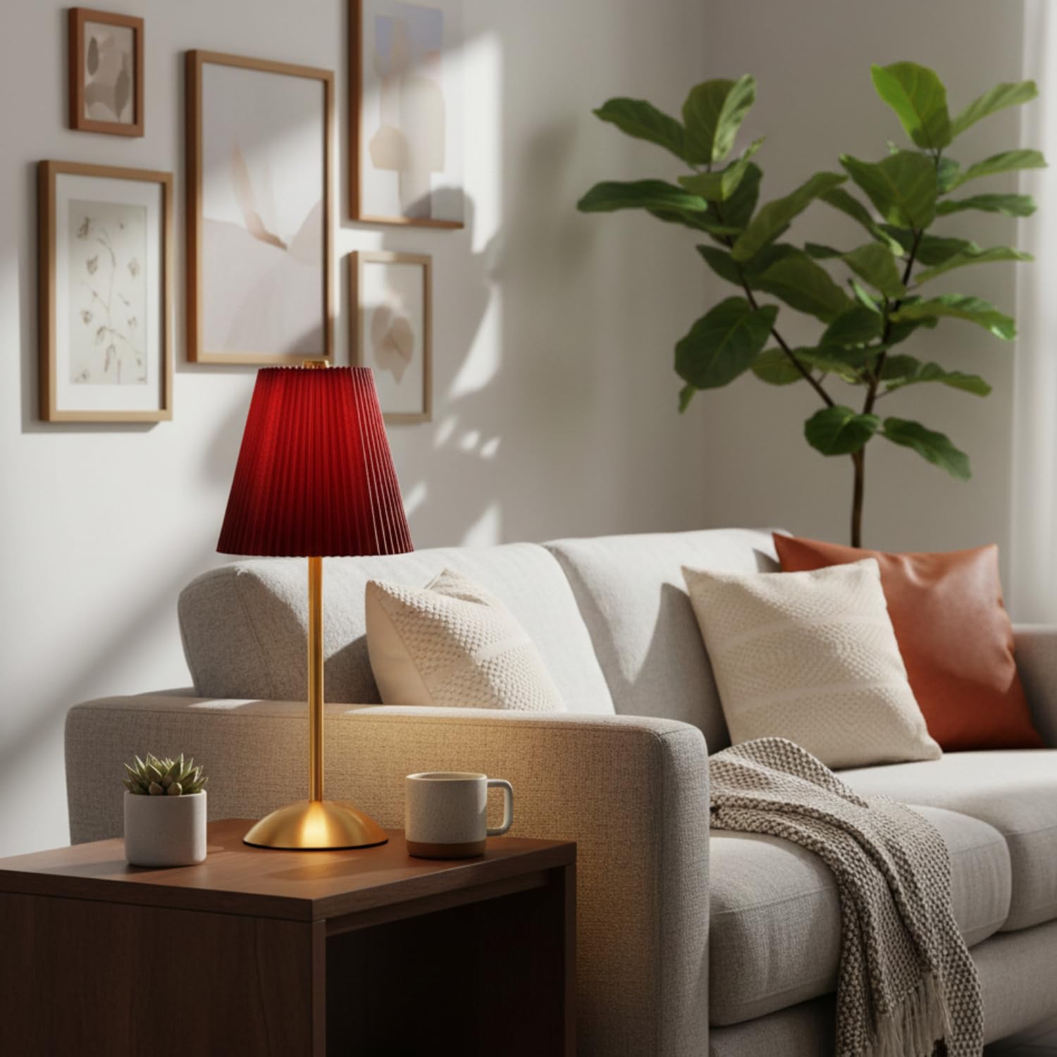 Elegant Pleated Table Lamp with Warm Ambient Light