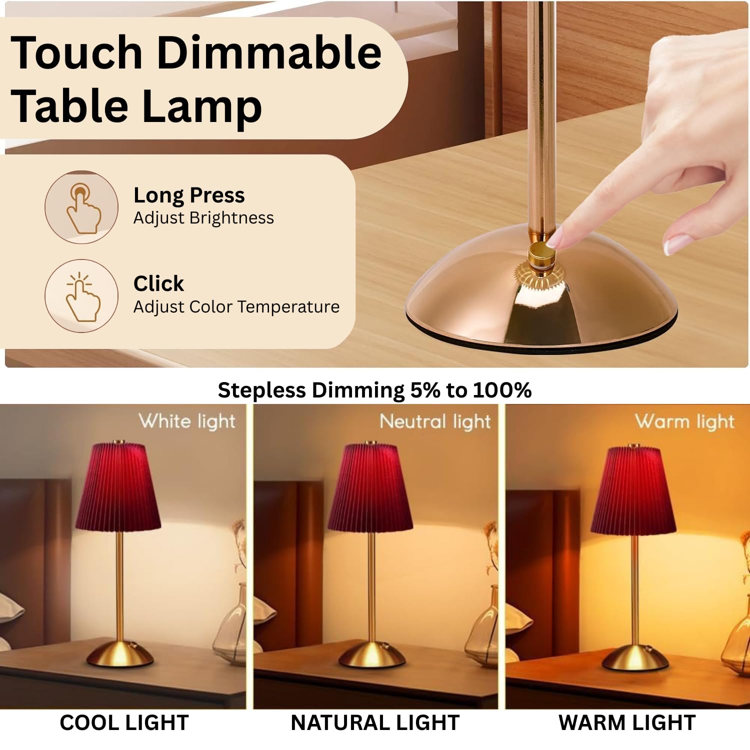 Elegant Pleated Table Lamp with Warm Ambient Light