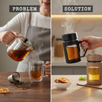 Double-Wall Glass Tea Mug with Infuser – Stylish Tea & Coffee Cup-1 piece