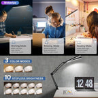 Double Head LED Desk Lamp with Clamp