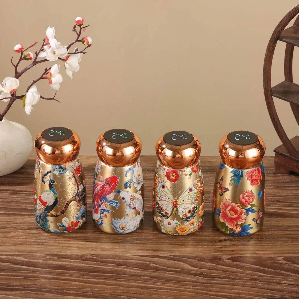 Mini Art Flora Bottle – 300ml SmartTemperature Display Flask ( random Design only )