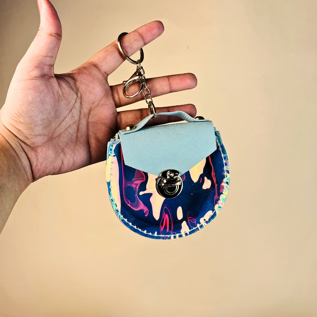 Mini Transparent Coin Pouch Keychain(Random Color)