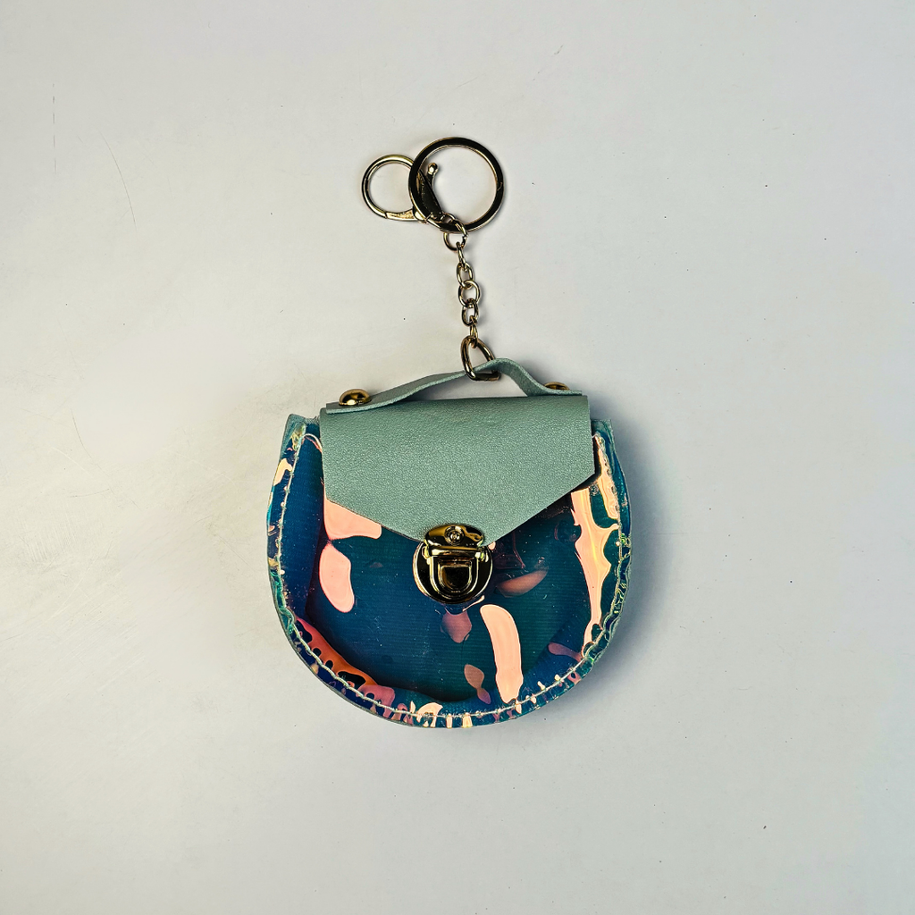 Mini Transparent Coin Pouch Keychain(Random Color)