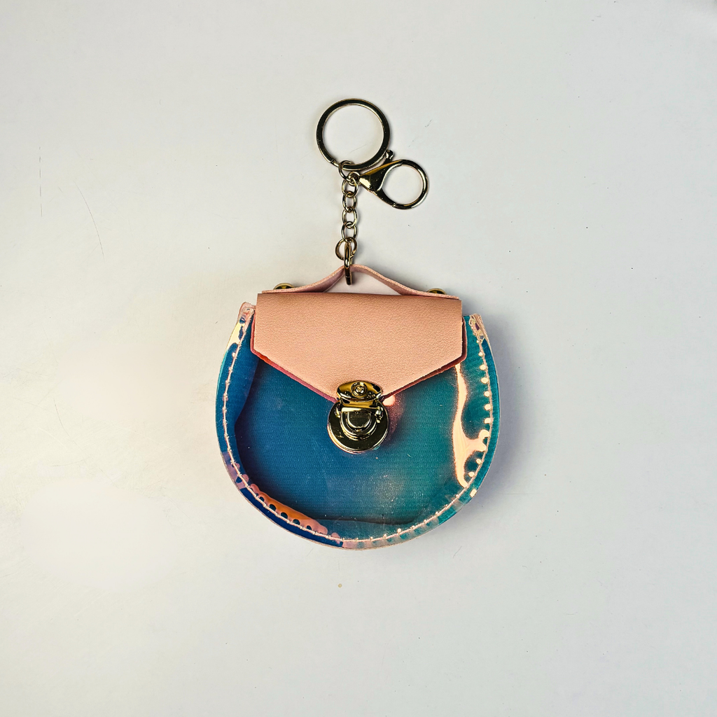 Mini Transparent Coin Pouch Keychain(Random Color)