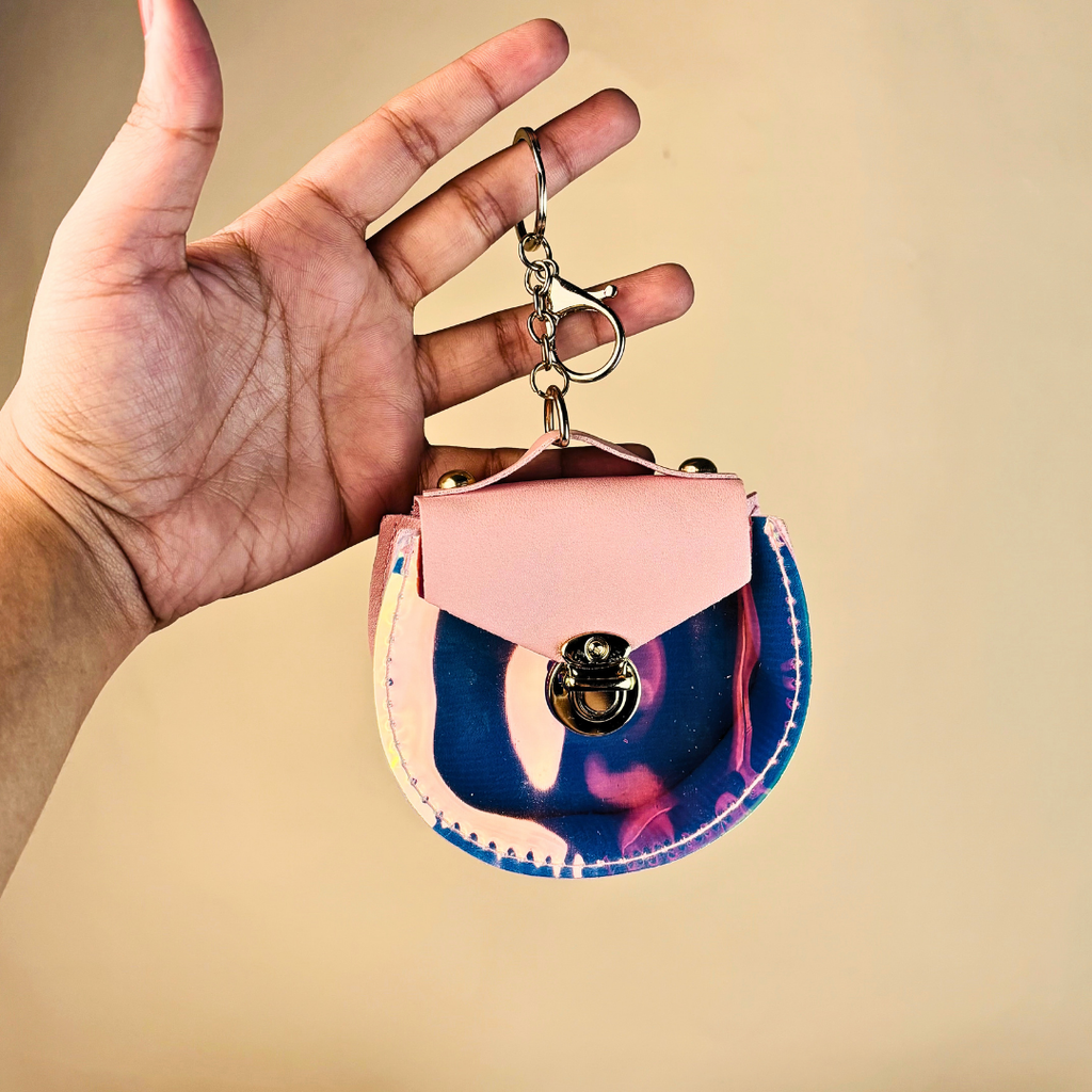 Mini Transparent Coin Pouch Keychain(Random Color)