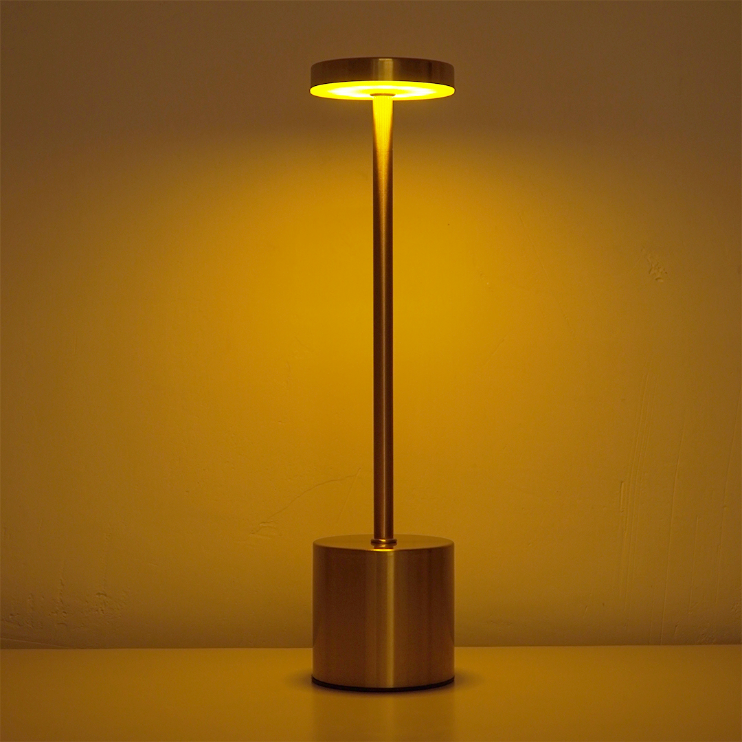 Modern Gold LED Table Lamp | Minimalist Touch Lamp for Bedroom & Living Room | Height 37 cm