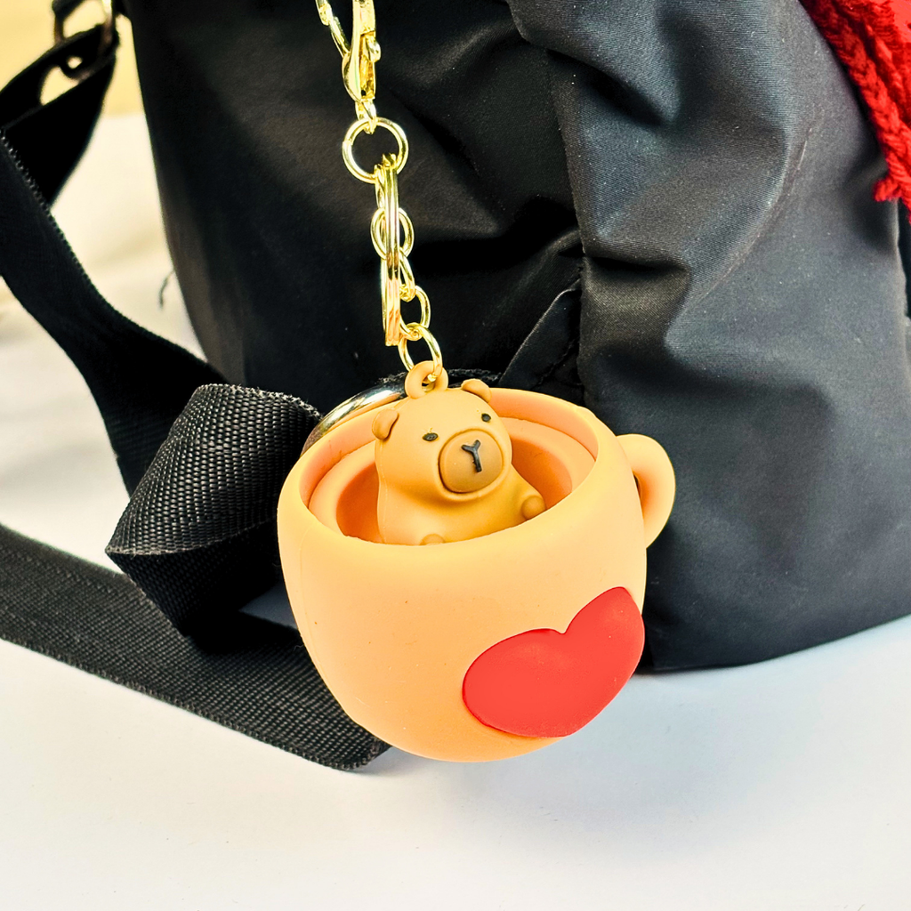 Cute Bear Cup Keychain(Random Color)