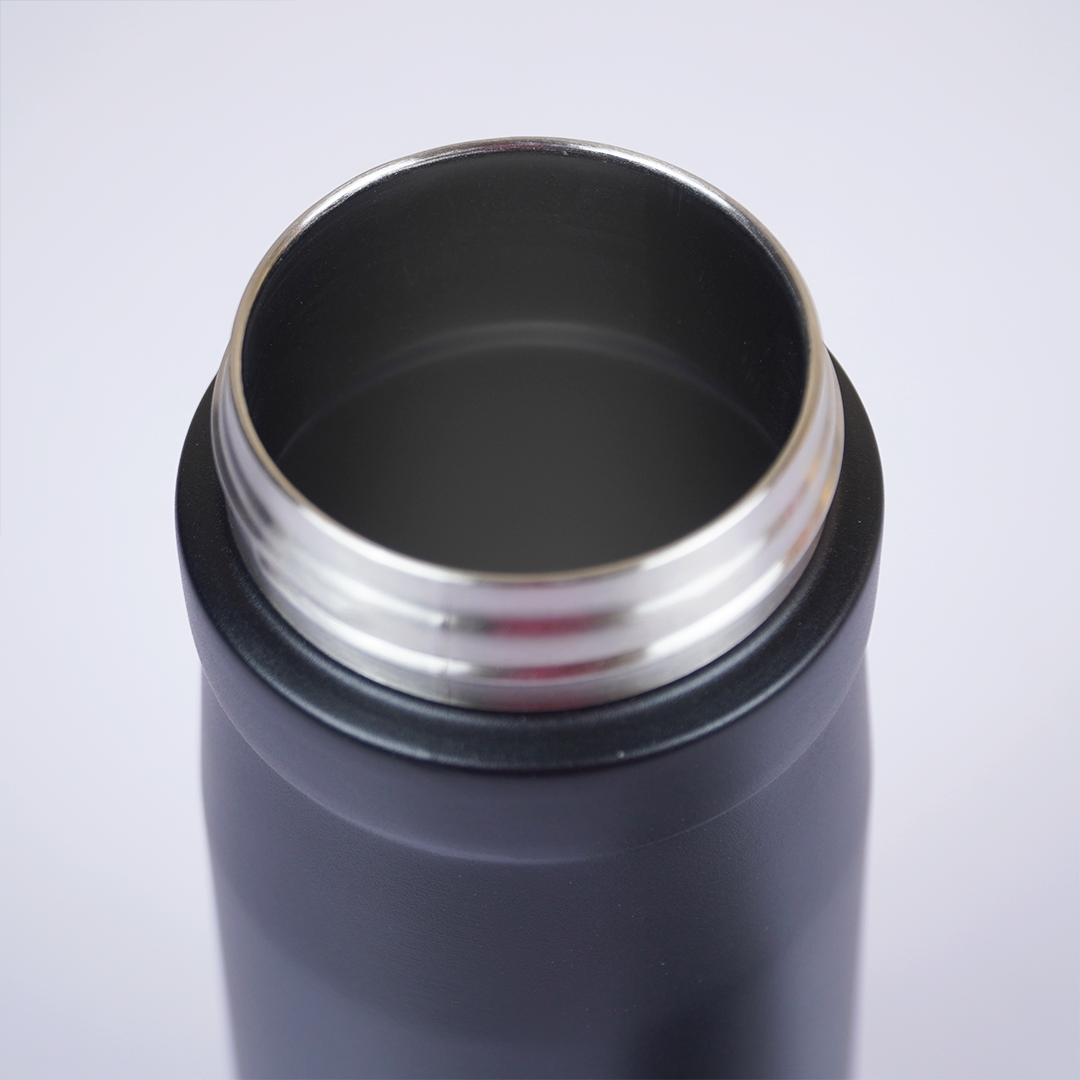 650ml Black Stainless Steel Water Bottle with Handle | Leak-Proof Reusable Bottle for Travel, Gym & Office