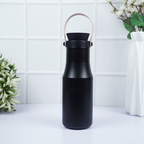 Premium Black Insulated Water Bottle with Carry Handle