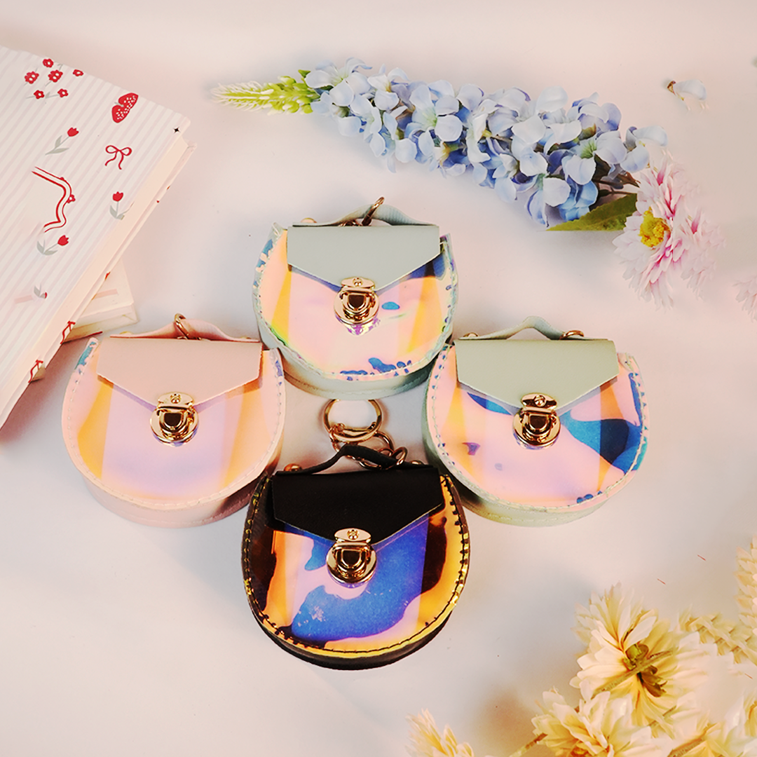Mini Holographic Coin Purse Keychain | Cute & Compact