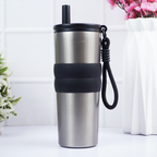 Stainless Steel Travel Tumbler with Straw | 700ml Insulated Reusable Cup for Hot & Cold Drinks