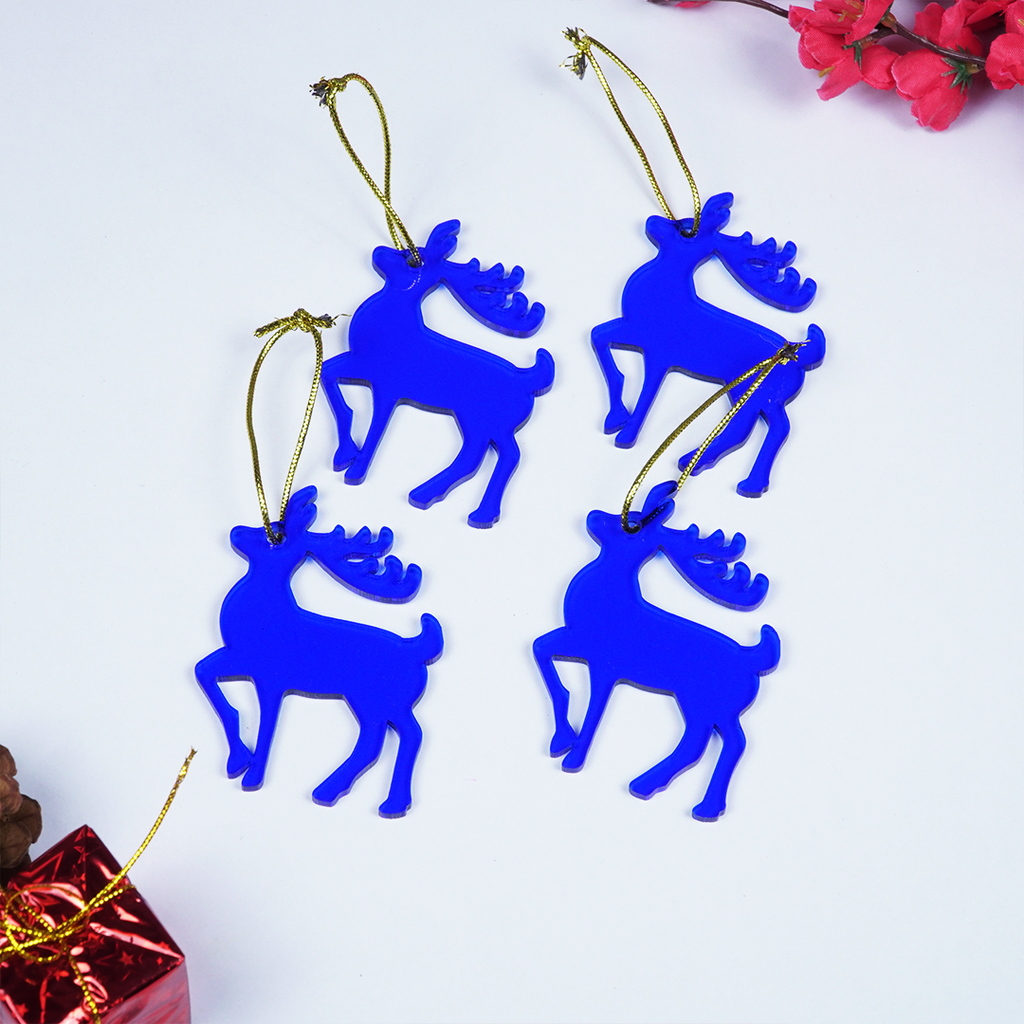 Blue Deer designed Christmas Decoration Ornaments- Set of 2