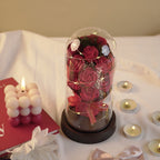 Forever Rose in Glass Dome Lamp