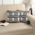 Boho Tribal Textured Cushion Cover Set – Black, White & Rust Tufted Decorative Throw Pillows Cover Set for Sofa, Living Room & Bedroom (Pack of 2)