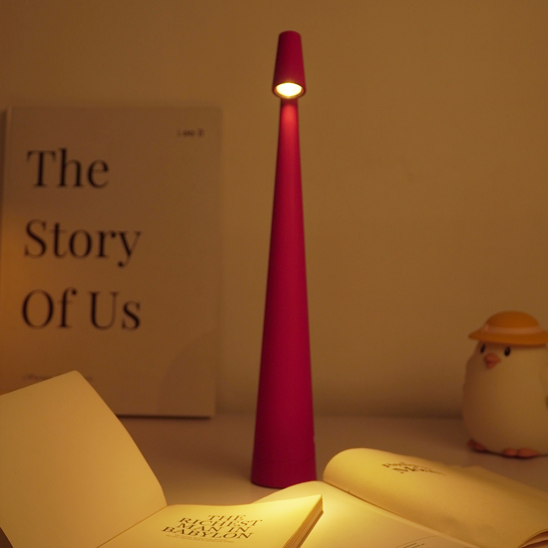 Modern Red Floor/Table Lamp | Minimalist Decorative LED Lamp for Living Room, Bedroom & Office Décor