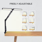 Double Head LED Desk Lamp with Clamp