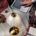 Ribbed Dome Shade Warm Ambient LED Desk Lamp