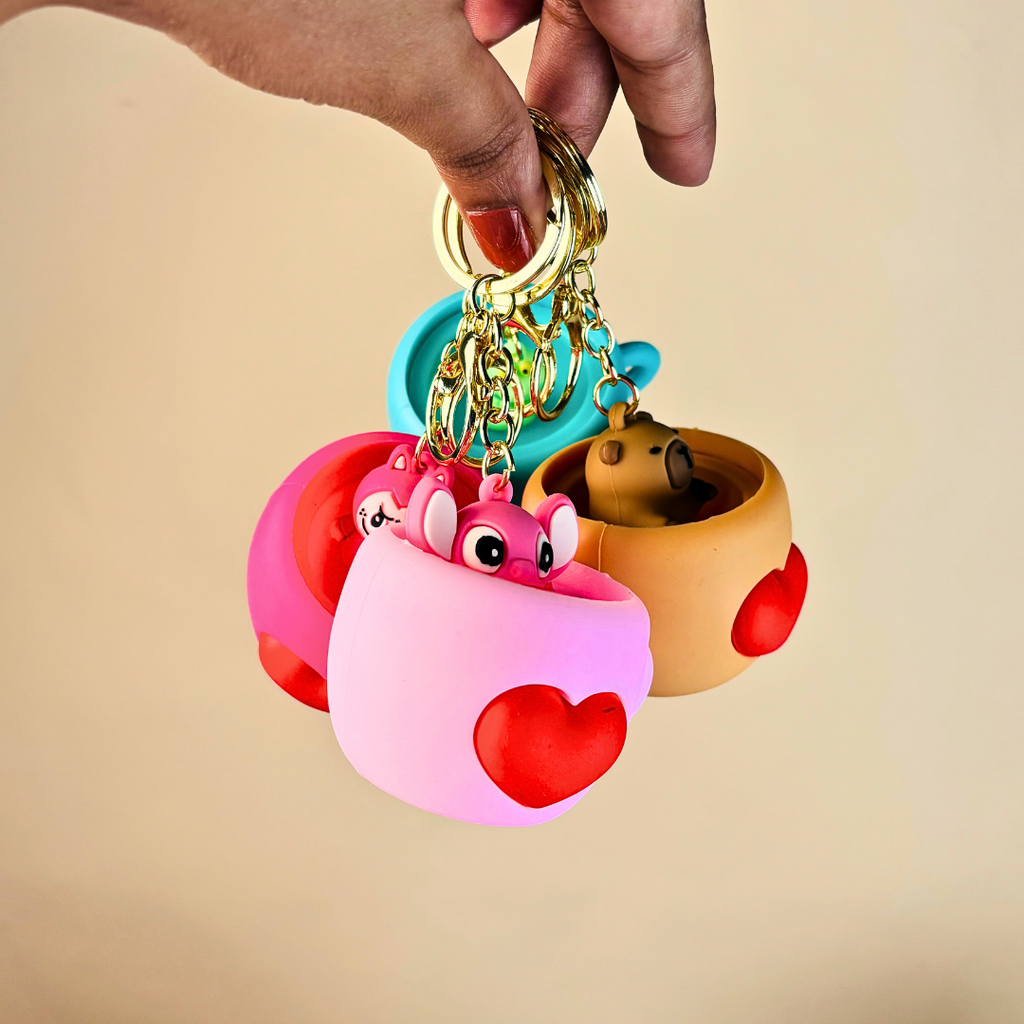 Cute Bear Cup Keychain(Random Color)