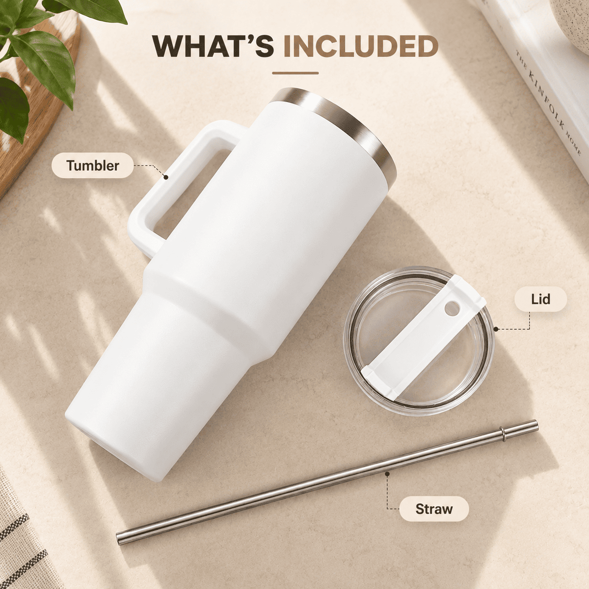 H20 FlowState Stainless Steel Vacuum Insulated Tumbler ( WHITE )