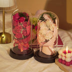 Forever Rose in Glass Dome Lamp