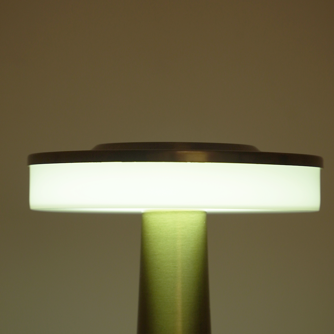 Modern Gold Table Lamp with Soft LED Light | Minimalist Decorative Desk Lamp for Home & Office (22 cm Height)