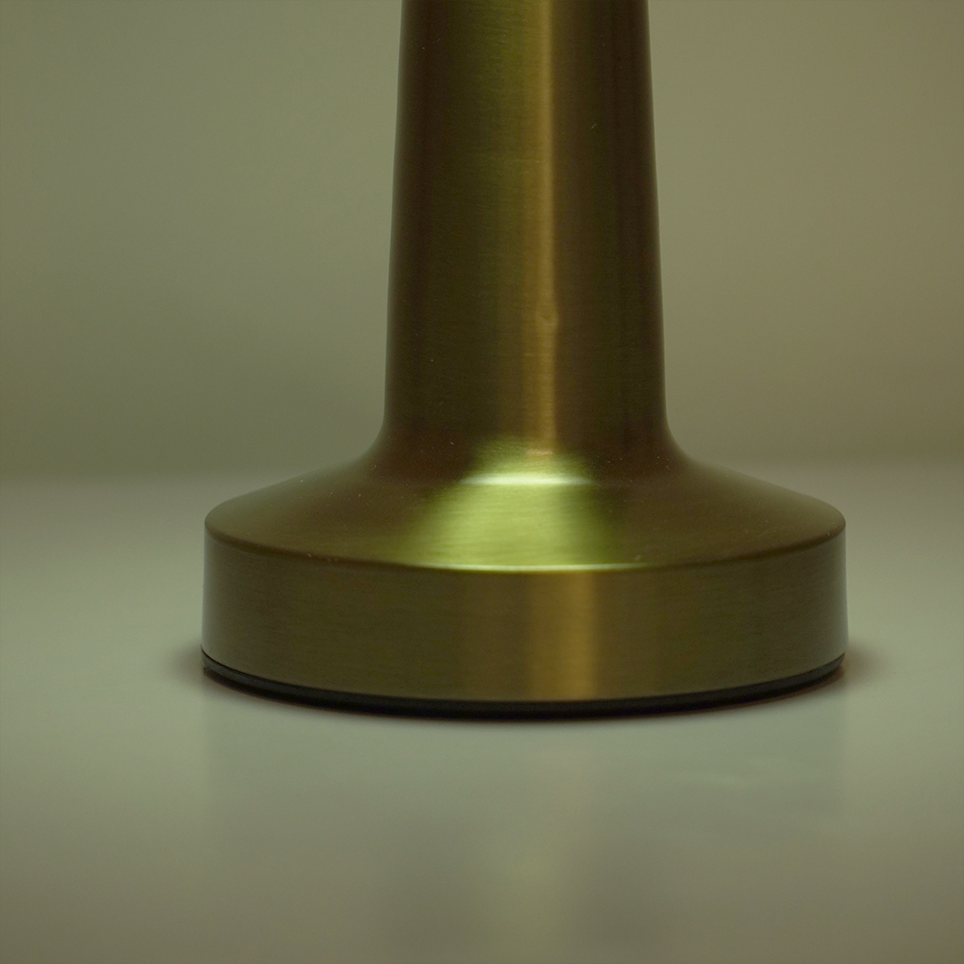 Modern Gold Table Lamp with Soft LED Light | Minimalist Decorative Desk Lamp for Home & Office (22 cm Height)