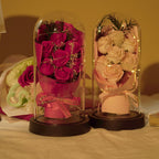 Forever Rose in Glass Dome Lamp
