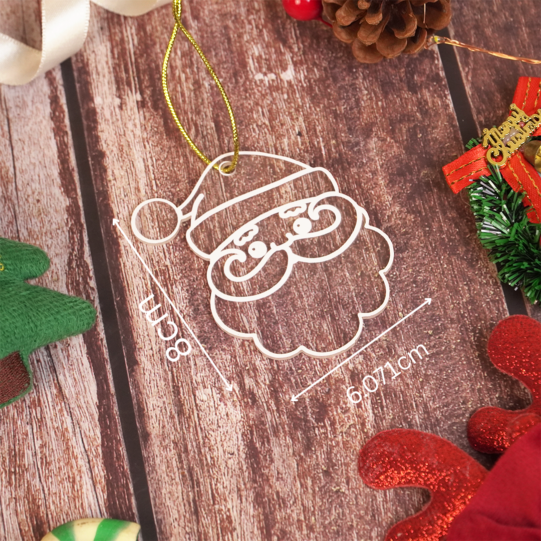 Acrylic Santa Claus Ornament – Premium Christmas Hanging Décor (8 cm, Set of 2)