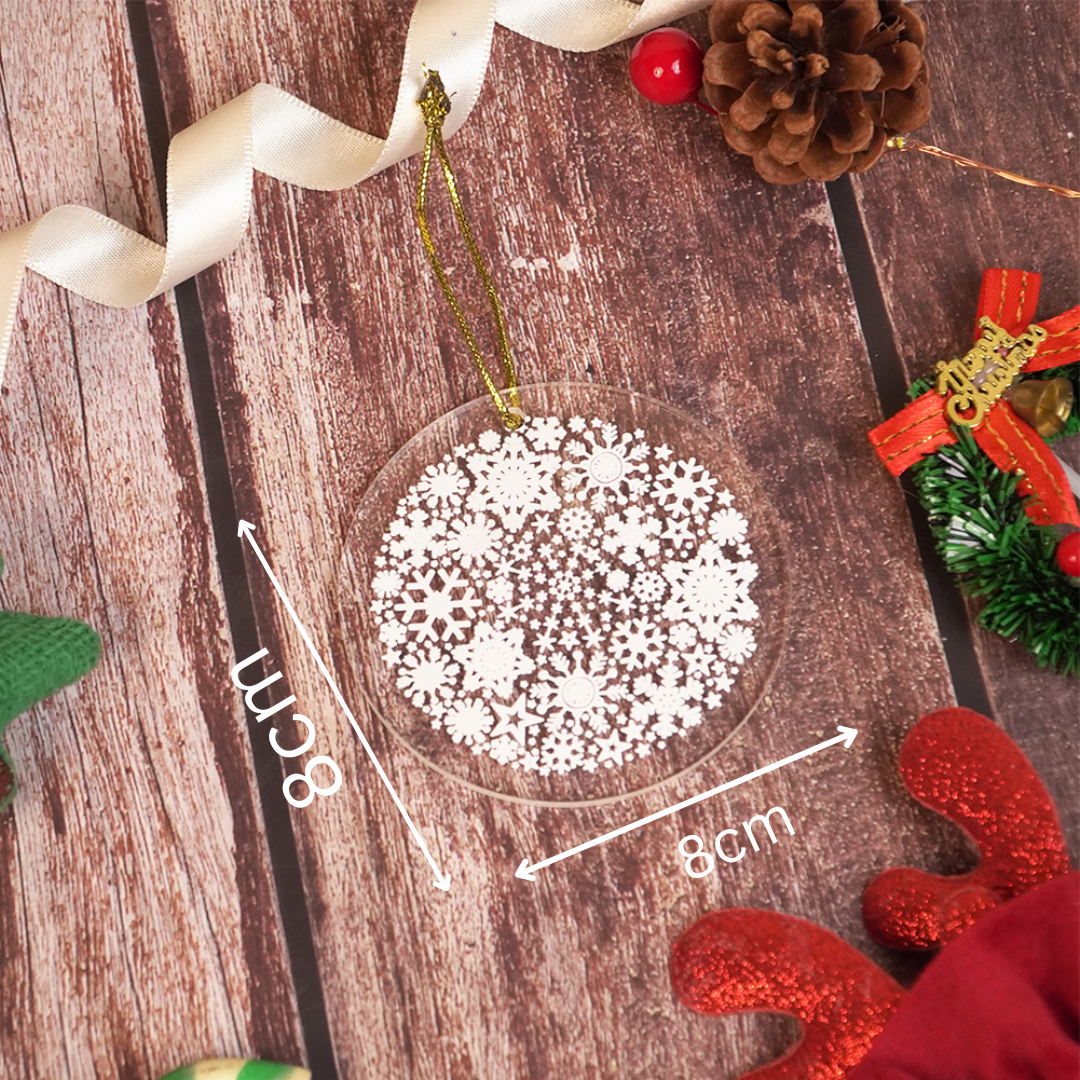 Set of 2 Acrylic Snowburst Ornament Set – Premium Winter Décor