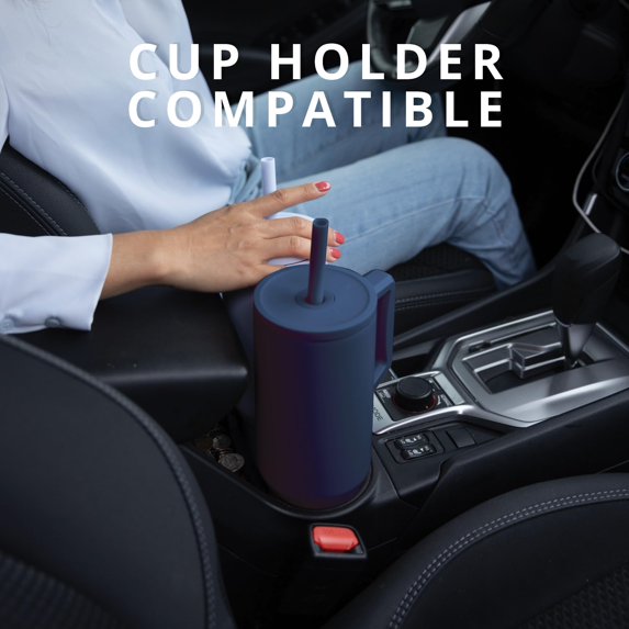 Premium Insulated DARK BLUE Color Tumbler with Handle & Straw
