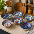 Ceramic Bowl Set – Hand-Painted Blue & White Decorative Bowls