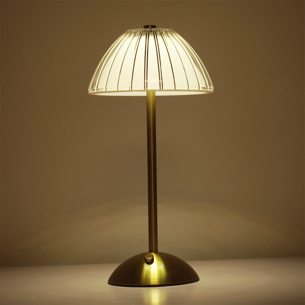Ribbed Dome Shade Warm Ambient LED Desk Lamp