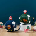 Santa Surprise Christmas Mug with Lid & Spoon (Random Color)