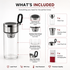Glass Tea Infuser Cup with Stainless Steel Lid | Tea, Masala Chai & Herbal Infuser