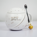 Space Walk Astronaut Ceramic Mug with Lid – Cute Space Theme Coffee & Tea Mug for Home, Office & Gifting