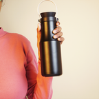 Premium Black Insulated Water Bottle with Carry Handle