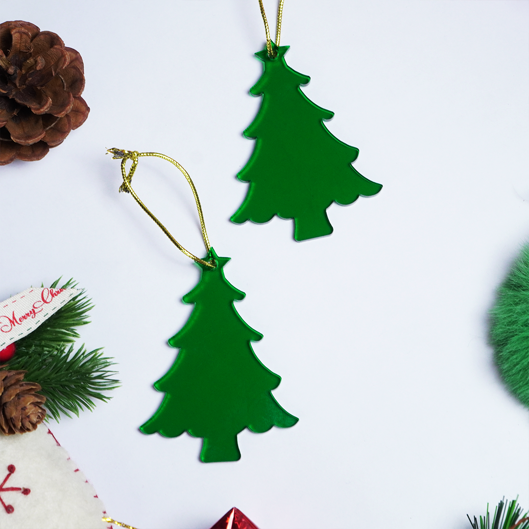 Christmas Tree Designed Christmas Hanging Ornaments – Set of 2