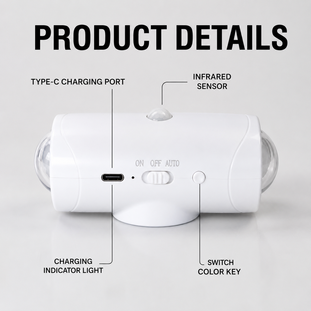 Smart Motion Sensor Night Light with 110° Wide Angle