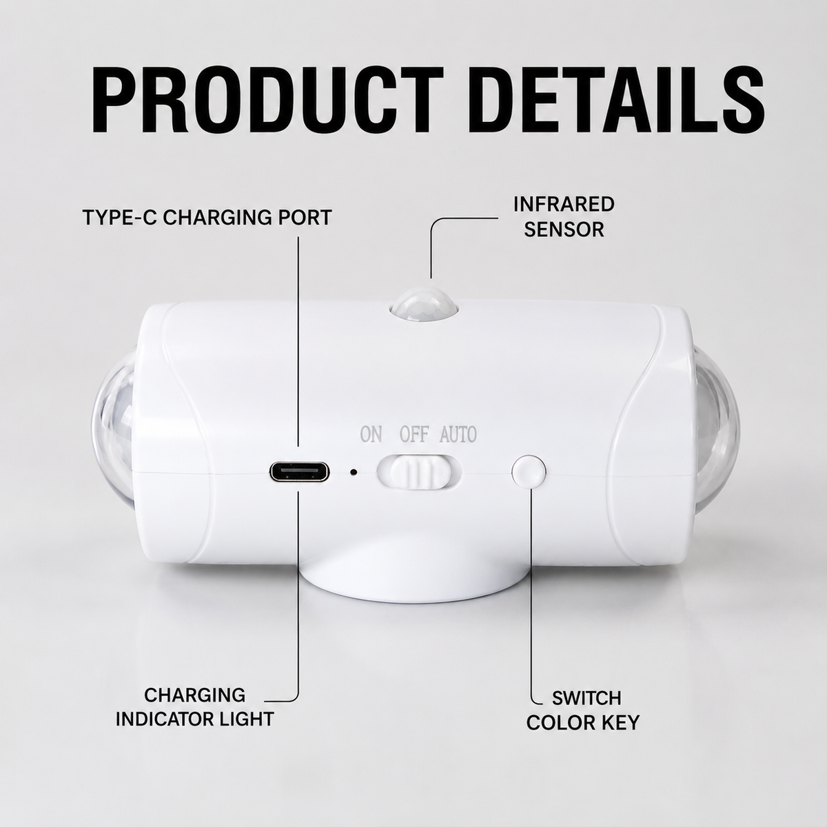 Smart Motion Sensor Night Light with 110° Wide Angle
